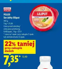 Lidl Ser żółty liliput Pilos oferta