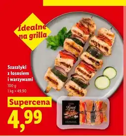 Lidl Szaszłyki z łososiem i warzywami Targ Rybny Lidla oferta