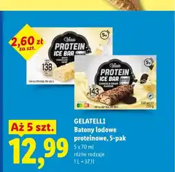 Lidl Batony lodowe proteinowe Gelatelli White Chocolate Crisp 5-pak oferta