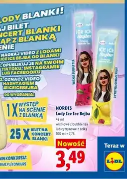 Lidl Lody Nordis Ice Ice Bejba wiśniowe z bubble tea oferta