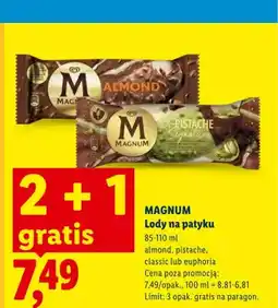 Lidl Lody na patyku Magnum Pistache oferta