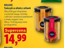 Lidl Tuńczyk w oliwie z oliwek z suszonym mango limonką i chili Deluxe oferta