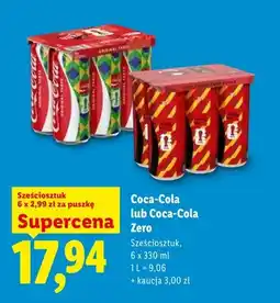 Lidl Napój gazowany Coca-Cola Zero Sugar 6-pak oferta