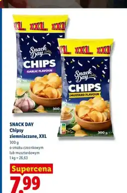 Lidl Chipsy ziemniaczane o smaku czosnkowym XXL Snack Day oferta