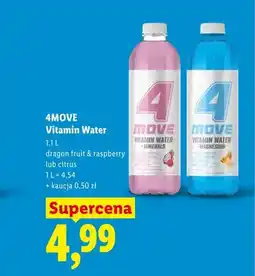 Lidl Woda witaminowa 4Move Vitamin Water dragon fruit & raspberry oferta