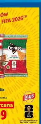 Lidl Chipsy tortilla Doritos mexican beef burrito oferta