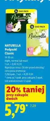 Lidl Podpaski Naturella Classic Night oferta