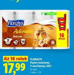 Lidl Papier toaletowy 3-warstwowy Floralys Adorable Balsam XXL oferta