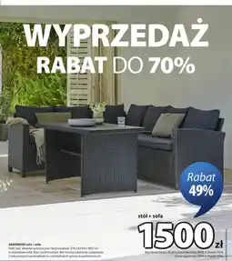 JYSK Zestaw mebli ogrodowych stół i sofa JYSK AGERMOSE oferta