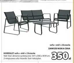 JYSK Zestaw mebli ogrodowych HORNSLET sofa stół 2 krzesła oferta