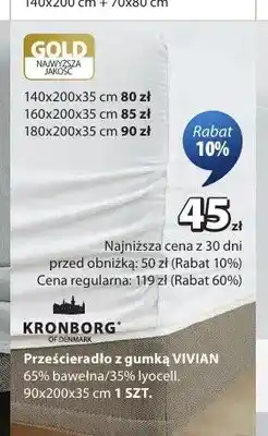 JYSK Prześcieradło z gumką Kronborg Vivian 90x200x35 cm oferta
