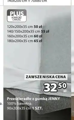 JYSK Prześcieradło z gumką Jenny 90x200x35 cm oferta