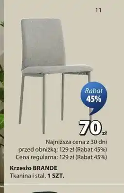JYSK Krzesło BRANDE tkanina i stal oferta