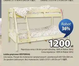 JYSK Łóżko piętrowe VESTERVIG oferta