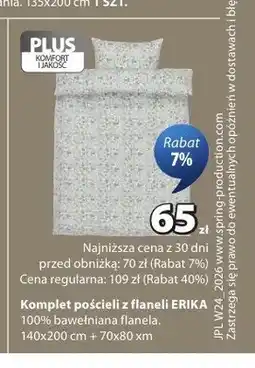 JYSK Komplet pościeli z flaneli ERIKA 140x200 cm + 70x80 cm oferta
