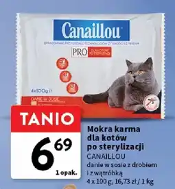 Intermarche Mokra karma dla kotów po sterylizacji z drobiem i wątróbką Canaillou 4-pak oferta