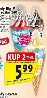 Prim Market Lody Big Milk w rożku ciasteczko Algida oferta