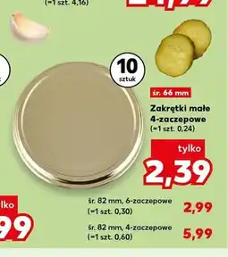Kaufland Zakrętki małe 4-zaczepowe śr. 66 mm 10-pak oferta