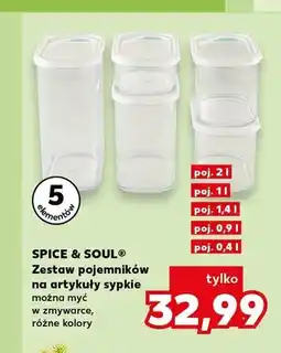 Kaufland Zestaw pojemników na artykuły sypkie Spice & Soul 5-pak oferta