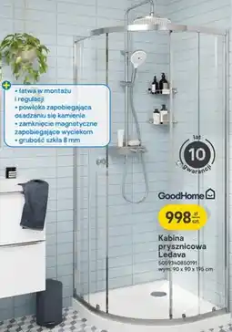 Castorama Kabina prysznicowa GoodHome Ledava 90x90x195 cm oferta