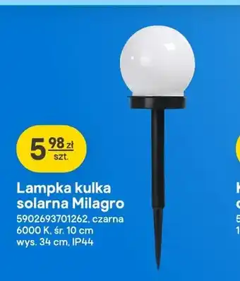 Lampka kulka solarna Milagro czarna