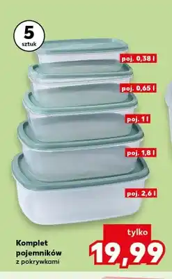 Kaufland Komplet pojemników z pokrywkami 5-pak oferta