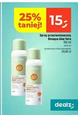 Dealz Spray przeciwsłoneczny Bioaqua Aloe Vera SPF 60 oferta