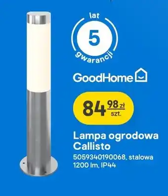 Lampa ogrodowa GoodHome Callisto stalowa