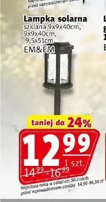 Prim Market Lampka solarna szklana EM&EM oferta