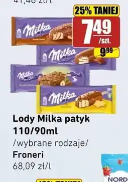 API MARKET Lody na patyku Milka oferta