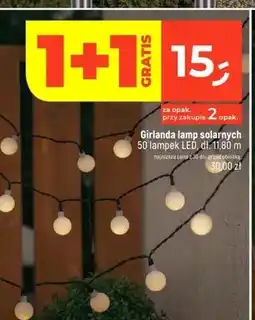Dealz Girlanda lamp solarnych 50 lampek LED dł. 11,80 m oferta