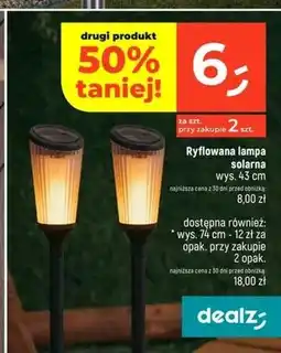 Dealz Ryflowana lampa solarna wys. 43 cm oferta