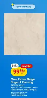 Castorama Gres Estiva Beige Sugar & Carving oferta