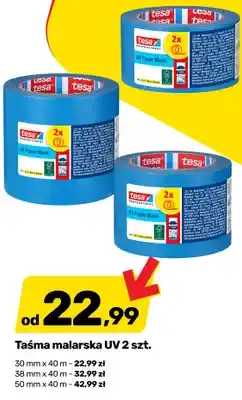 Bricomarche Taśma malarska UV Paper Mask Tesa Professional 2-pak 30mmx40 m oferta