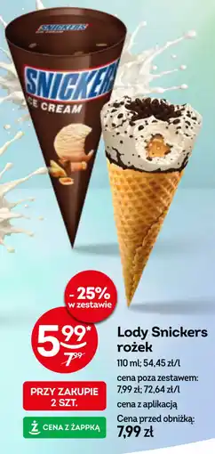 Żabka Snickers Lody rożek oferta