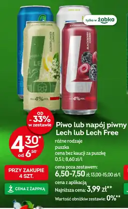 Żabka Lech Piwo lub napój piwny Lech Free oferta