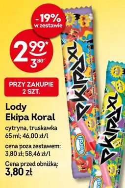 Żabka Koral Lody Ekipa oferta