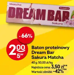Żabka Matcha Baton proteinowy Dream Bar Sakura oferta