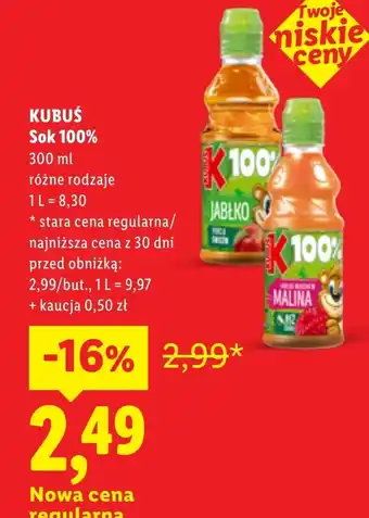 Lidl Sok Kubuś oferta