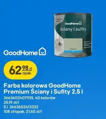 Farba kolorowa GoodHome Premium Ściany i Sufity