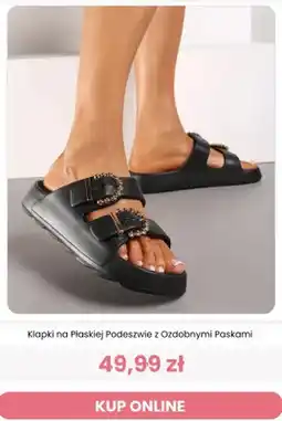 Renee Klapki na płaskiej podeszwie z ozdobnymi paskami Renee oferta