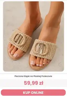 Renee Klapki damskie plecione na płaskiej podeszwie Renee oferta