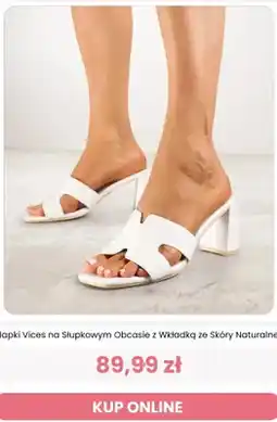 Renee Klapki Vices na słupkowym obcasie z wkładką ze skóry naturalnej oferta
