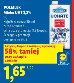 Lidl Mleko Polmlek oferta