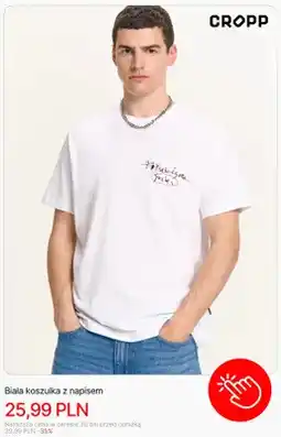 Cropp Koszulka biała z napisem Cropp oferta