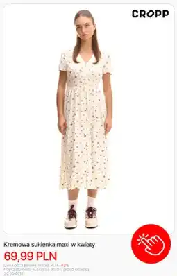 Cropp Sukienka damska kremowa maxi w kwiaty Cropp oferta