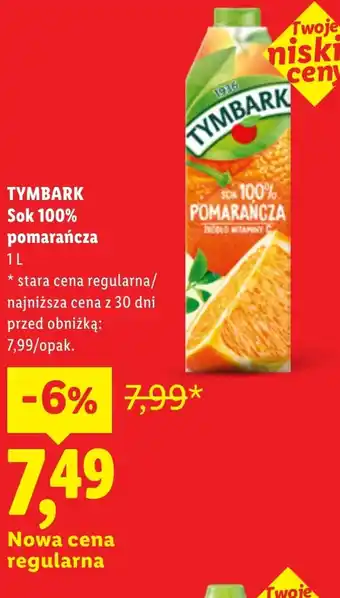 Lidl Sok Tymbark oferta