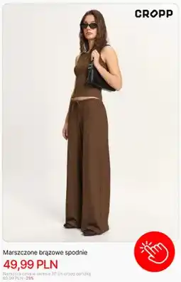 Cropp Spodnie marszczone brązowe Cropp oferta
