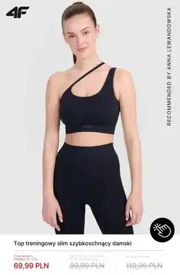 Top treningowy slim szybkoschnący damski 4F