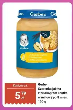Biedronka Deserek Gerber Szarlotka jabłka z biszkoptem i nutką waniliową po 8 mies oferta
